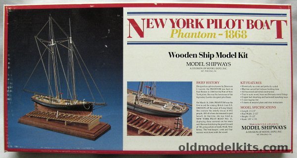 Model Shipways HO Phantom - New York Pilot Boat - 13.5 Inch Long Wood and Metal HO Scale Ship Kit, 2027 plastic model kit